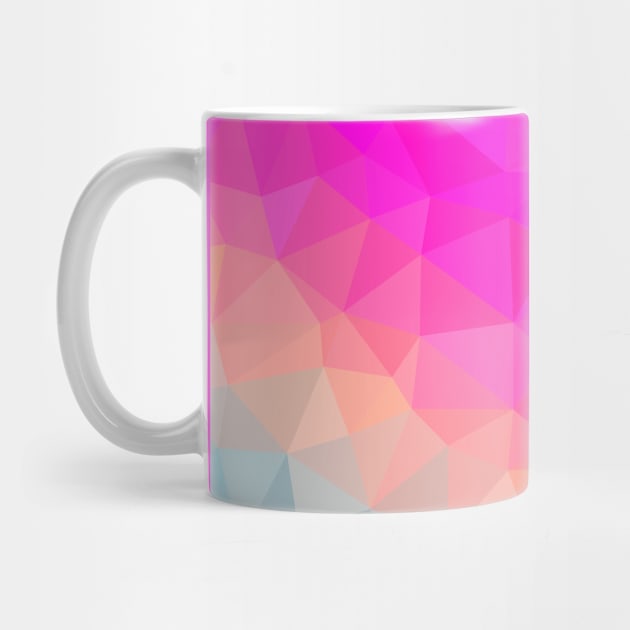 Dark Pink, Peach and Cyan Geometric Abstract Triangle Pattern Design by love-fi